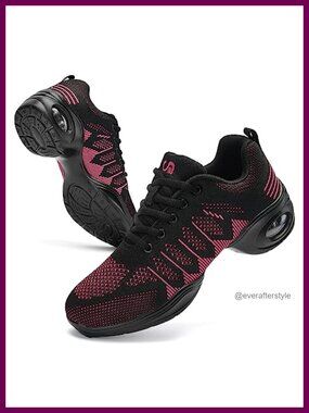 Women's Jazz Shoes Lace-Up Sneakers Modern Dance Air Cushion Platform Shoes